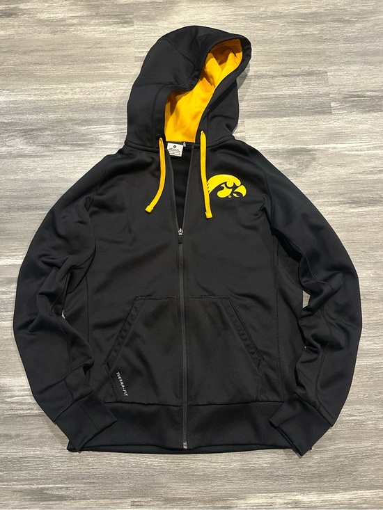 Nike Tops - Nike Therma-Fit University of Iowa Hawkeyes Black Zip Up Hoodie Medium